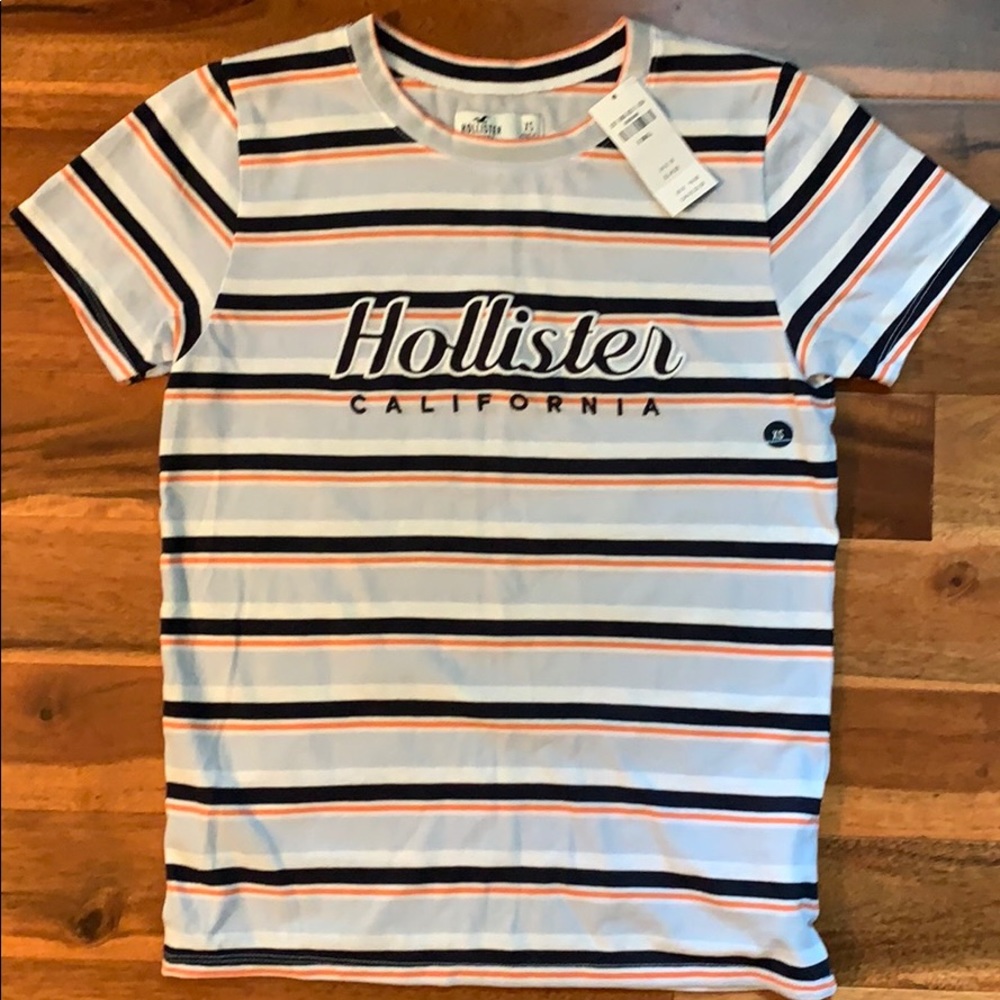 HOLLISTER striped logo t-shirt